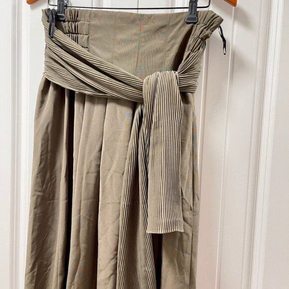 Vintage Wide-Leg Tie Pants Green – S - Picture 5 of 13